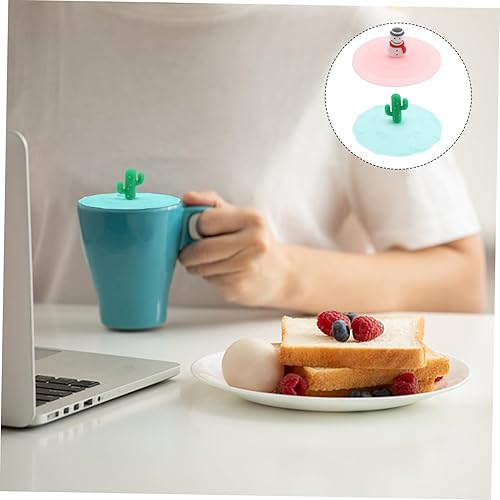 Miniatura 4 de Tapas a prueba de fugas, 5 unidades, tapa de sello de taza, tapas elásticas para tazones, antipolvo, herméticas, tapas de taza de bebidas, tapas de