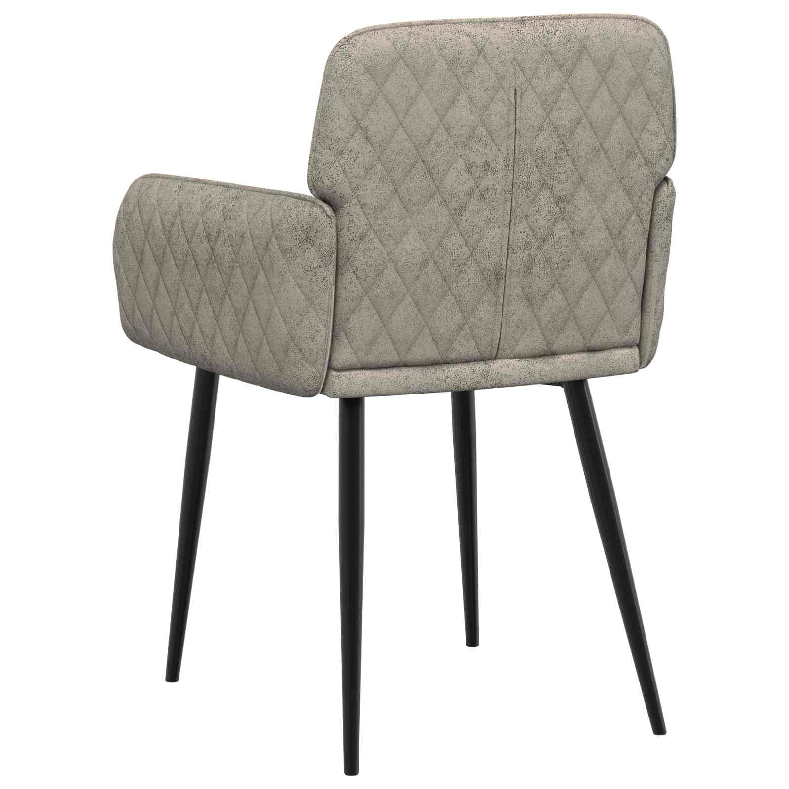 Juego de 4 sillas de comedor tapizadas con reposabrazos, color gris