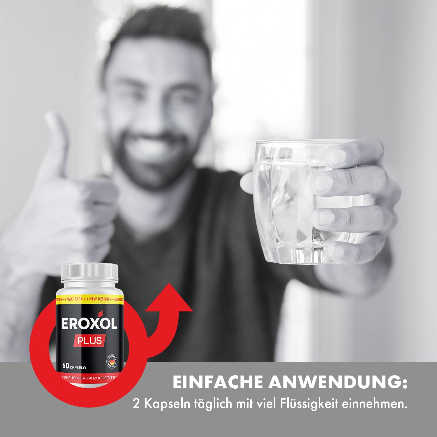 Eroxol Plus Kapseln | für mehr Leidenschaft | für aktive Männer | 60 Kapseln Inhalt