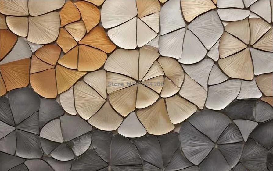 Tapeta dekoracyjna 3D, geometryczny wzór, kamień, do sypialni, biura, salonu, 200 x 140 cm