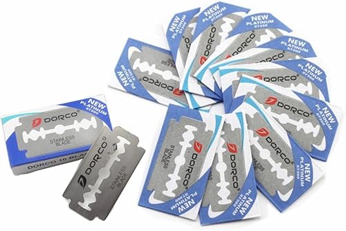 Miniatura 4 de Maquinilla de afeitar de seguridad cromada resistente de doble filo, mango texturizado antideslizante, 10 cuchillas súper afiladas de platino + mini