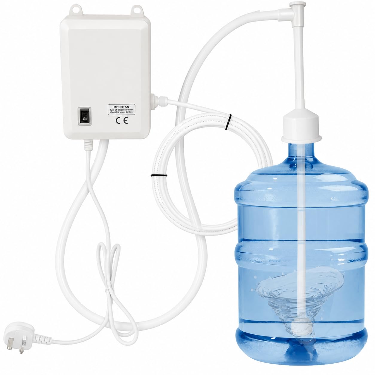 Nbytlt White Bottle Water Dispenser Pump System, Drinking Electric Water Pump