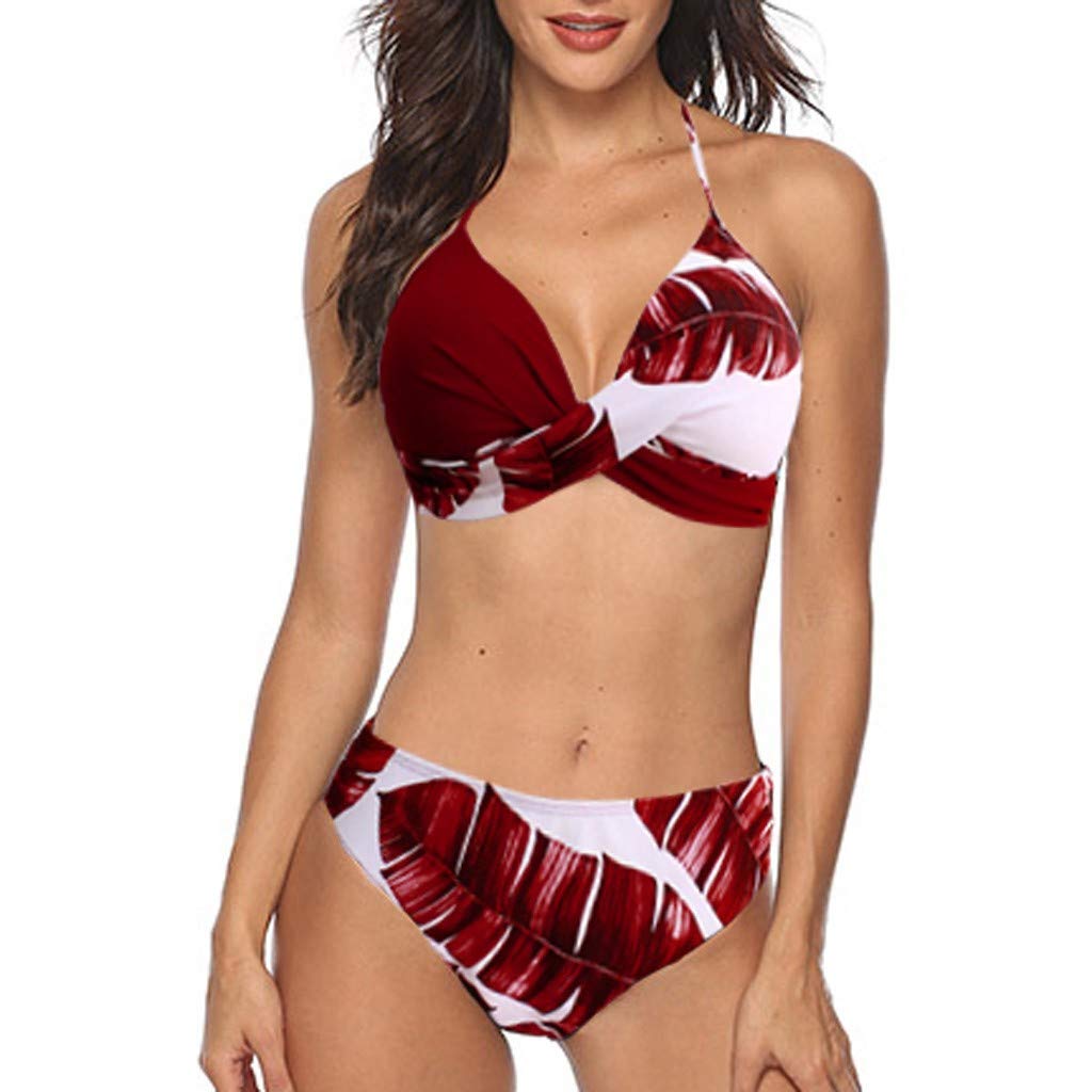 riou Bikini Bikinis Mujer 2022 Push up con Relleno Mujeres Sujetador Conjunto de Traje de BañO Coincidencia de Colores Bohemio BañAdores Ropa de Dos Piezas para Playa vikinis riou