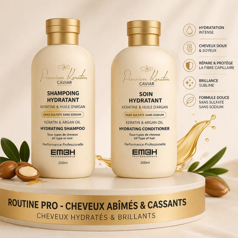 Premium Keratin Caviar kit d'hydratation intense et de réparation - 2 x 300ml