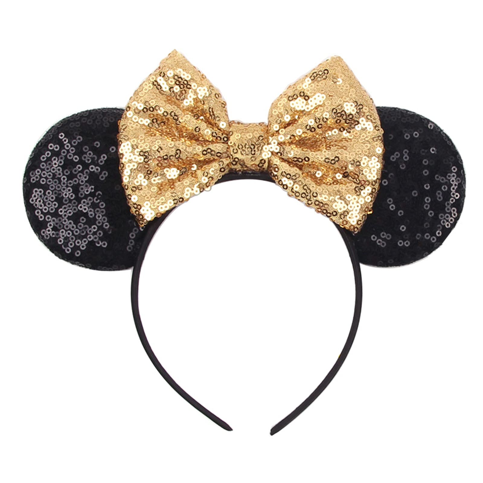 JOYFISCO Mouse Ears Headbands Shiny Bow Mouse Ears Headband Glitter Party Princess Decoration Cosplay Costume for Girls Women Halloween Birthday Party