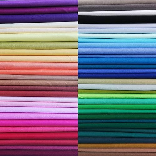 Paquete de 50 cuadrados de tela de algodón multicolor de 8 x 8 pulgadas para coser acolchados, cuadrados de tela precortados para patchwork de