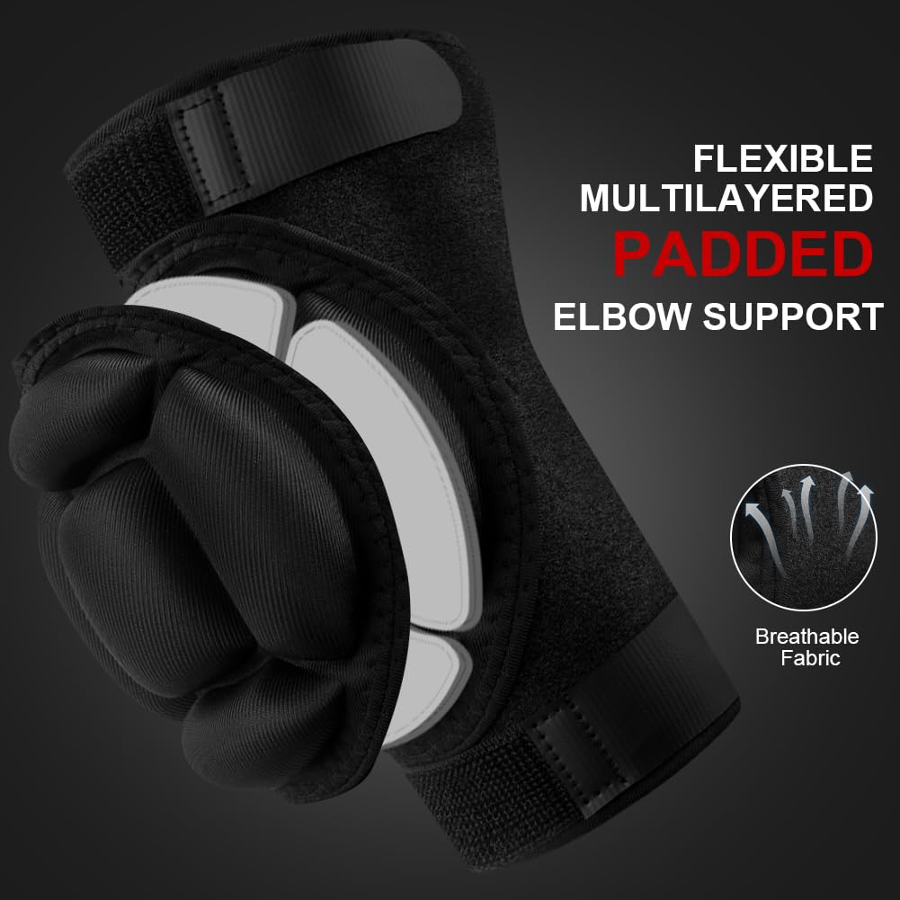 Flintronic 1 Par Coderas Deportivas Esponja Respirable Elástico para MMA, Ciclismo, Baloncesto