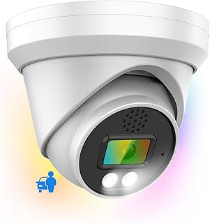 PANOEAGLE 4K PoE IP Camera with Two-Way Audio, 8MP Full Time Color,Vehicle & Human Body Detection, 2.8mm Fixed Lens, Built-in Mic and Speaker, MicroSD Recording (256GB),WDR,IP67,Weatherproof