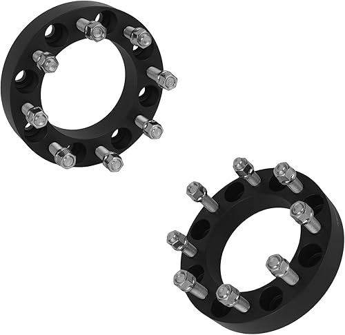 Vista 65 de KAX Espaciadores de rueda de 0.236 x 5.315 in, espaciadores de rueda centrados de 2 pulgadas y 6 lengüetas para F-15-0, Expedition, Mark LT, Negro