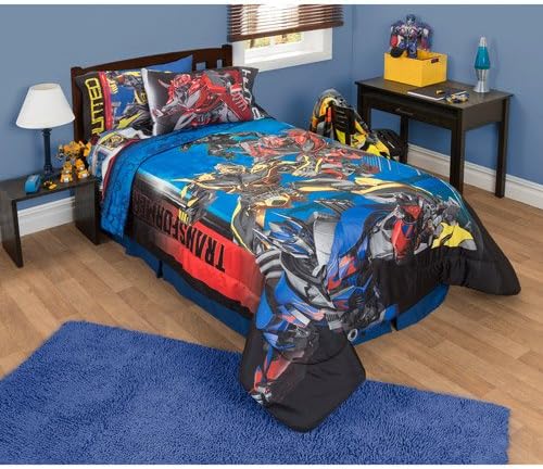 World Class Bargains Transformers 4 'Battle' 4pc Twin Comforter and Sheet Set Bedding Collection, Optimus Prime