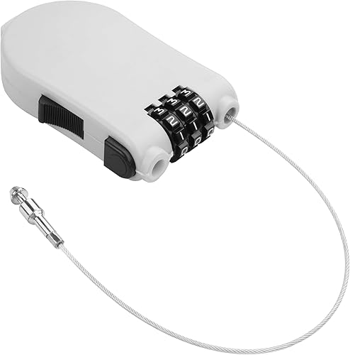 YAODHAOD Cerradura de equipaje retráctil de cable de acero con cerradura de combinación de 3 dígitos para casco de bicicleta de viaje, bloqueo de