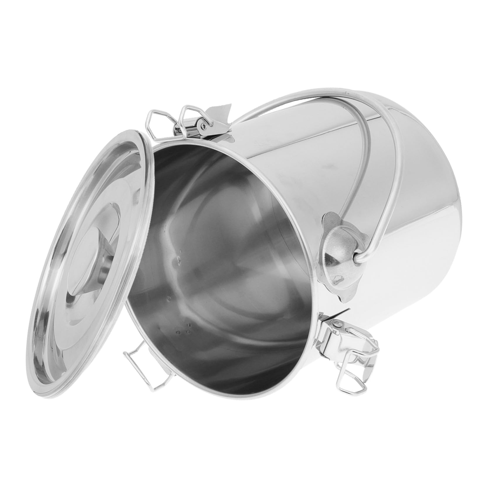 Seau Hermétique Acier Inoxydable 16X16 Récipient Étanche Cuisine et Extérieur Boucle de Sécurité