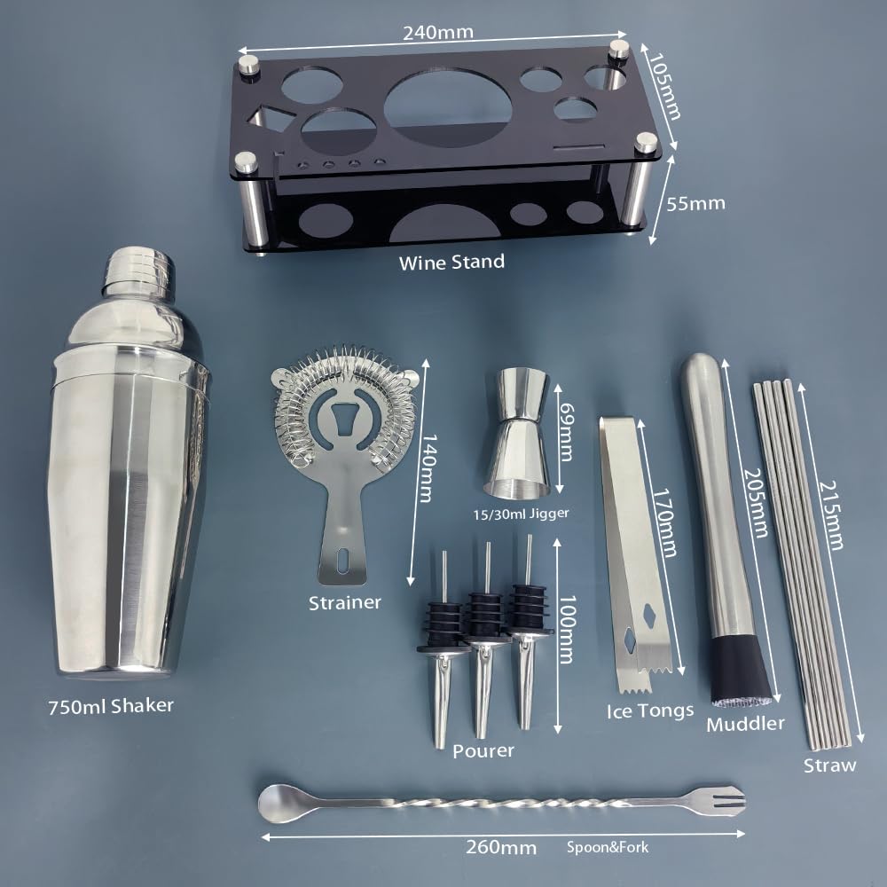 BARツールセット Amazon.com: Bartender Kit, 13 Piece Cocktail Shaker Set Stainless
