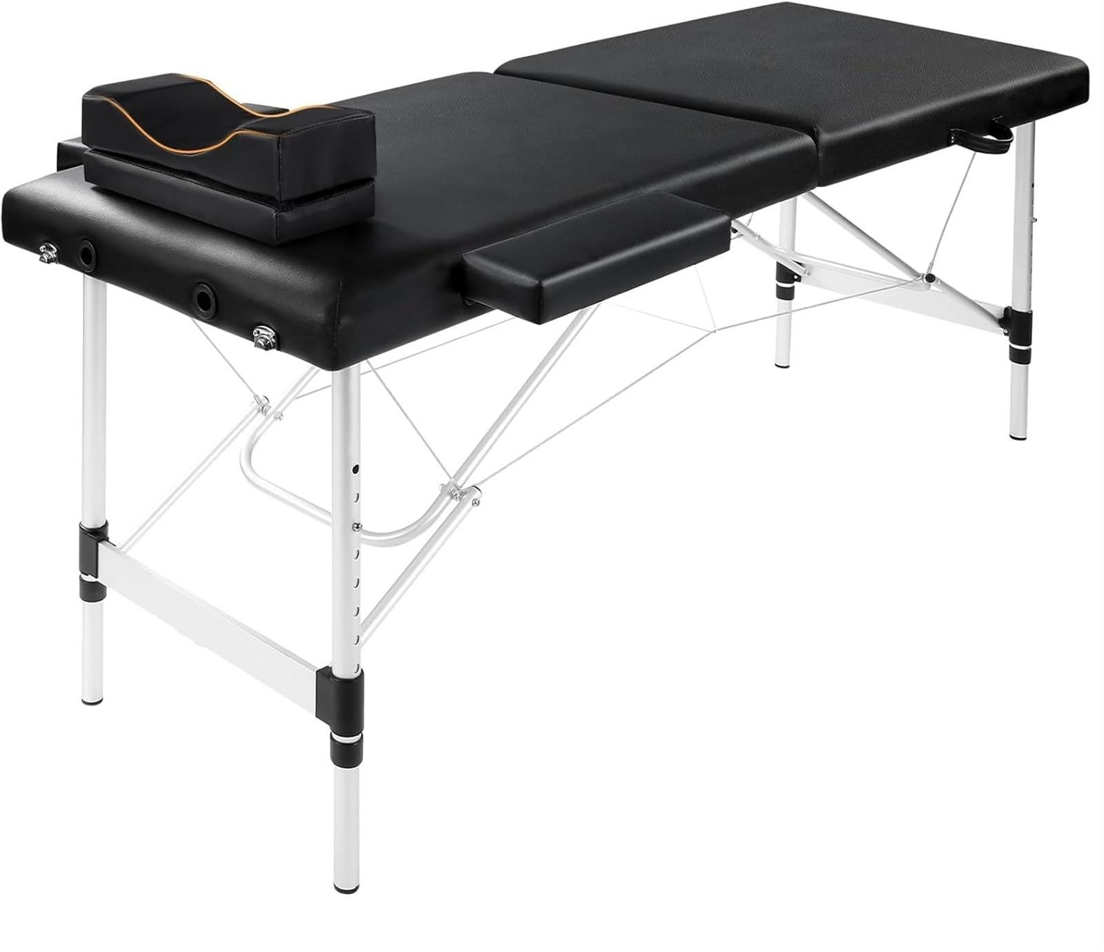 Lettino for Massaggi, Lettino for Ciglia for Extension Ciglia, Lettino for Ciglia Portatile, Lettino for Massaggi con Cuscino for Ciglia, Lettino for Estetista, Tavolo da Salone, Spa(Black)