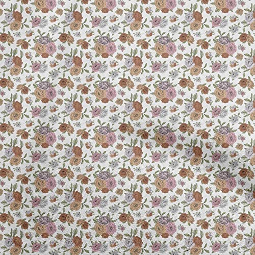 oneOone Cotton Cambric White Fabric Floral DIY Clothing Quilting Fabric Print Fabric By Yard 56 Inch Wide-20