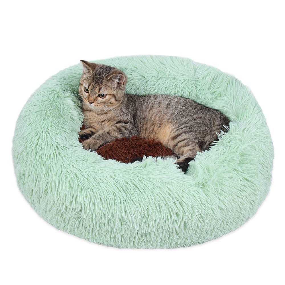 Lit apaisant pour chien et chat lit rond fausse fourrure 50cm