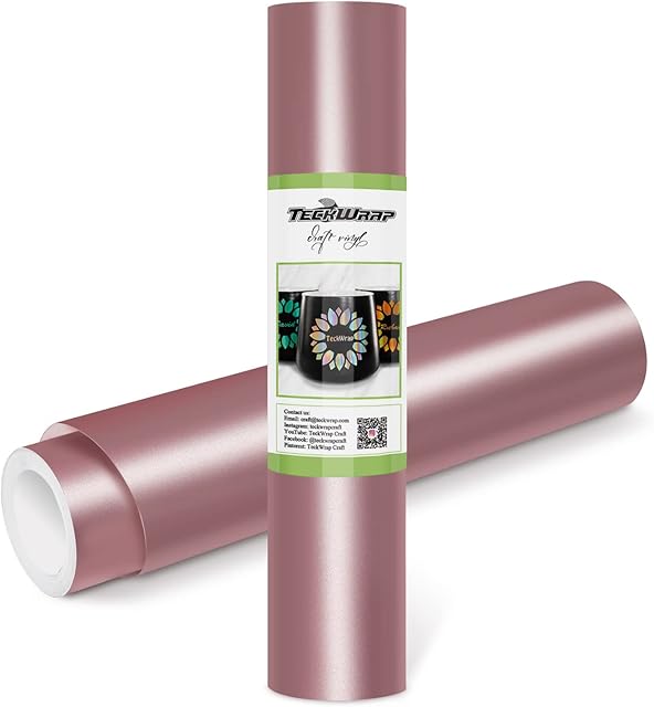 TECKWRAP Permanent Adhesive Vinyl 12" x 10ft, Matte Rose Gold