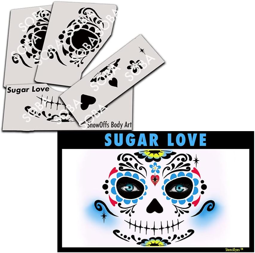 Face Painting Stencil - StencilEyes Sugar Love