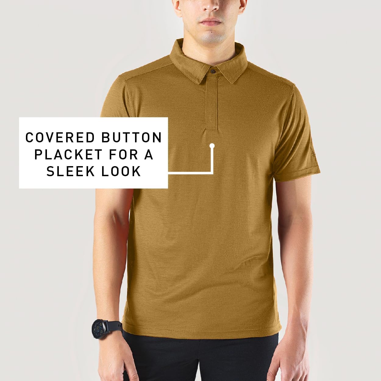 IBEX Merino Wool 24 Hour Solid Short Sleeve Men's Polo T-Shirt | Lightweight, Moisture-Wicking Short Sleeve T-Shirt - Image 2