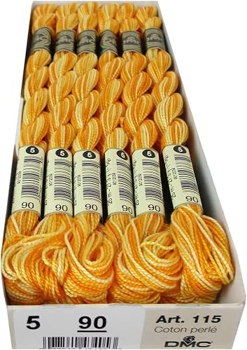 DMC Bulk Buy Pearl Baumwolle Garnknäuel Größe 5 27,3 Yards bunten gelb 115 5–90 