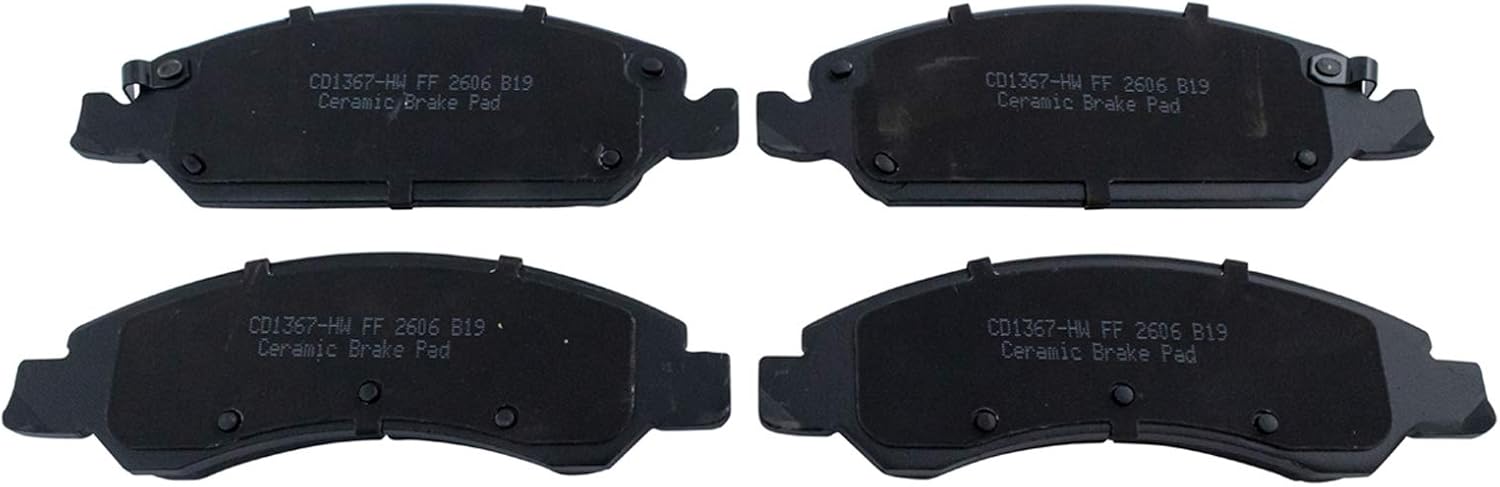 TRQ Front Ceramic Brake Pad Set Compatible with 15-20 GMC Yukon 15-20 Chevrolet Suburban without 6 Piston Front Calipers Models
