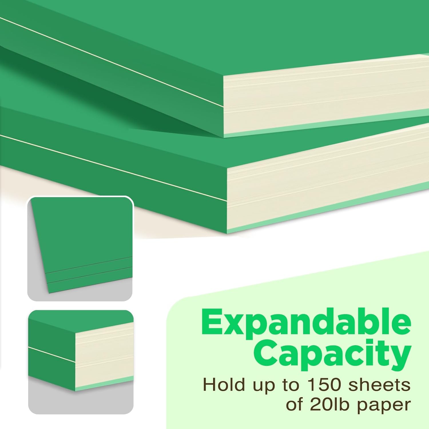 Green Manilla Folders File Folders 100-Pack Letter Size 8.5" x 11" Green Colored Folder with 1/3-Cut Tabs Durable Pressboard Folders for Office, School, Home, Business Filing Supplies,Made in USA