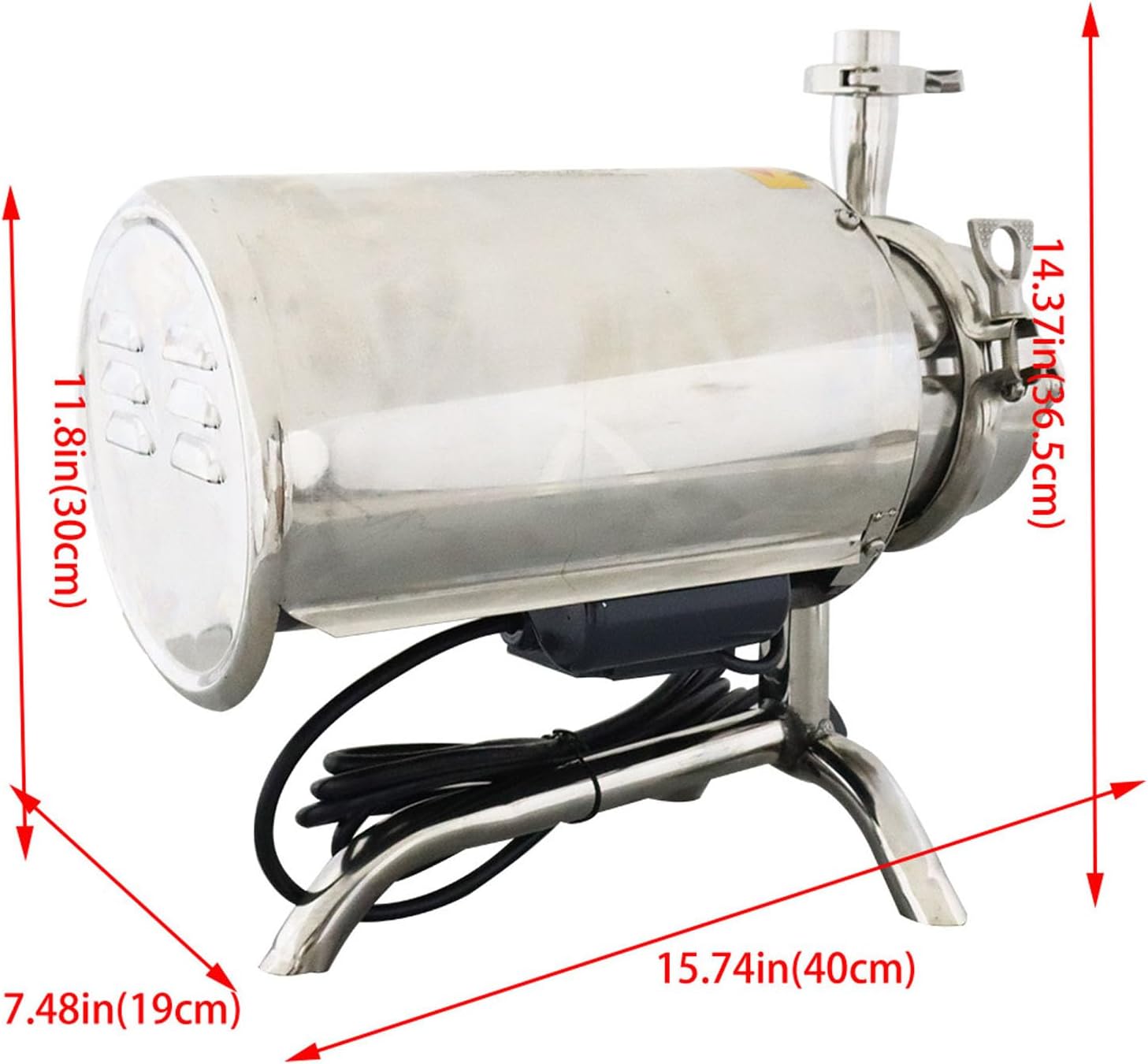 110V Stainless Steel Centrifugal Food Sanitary Beverage Pump 0.75KW 3T/H