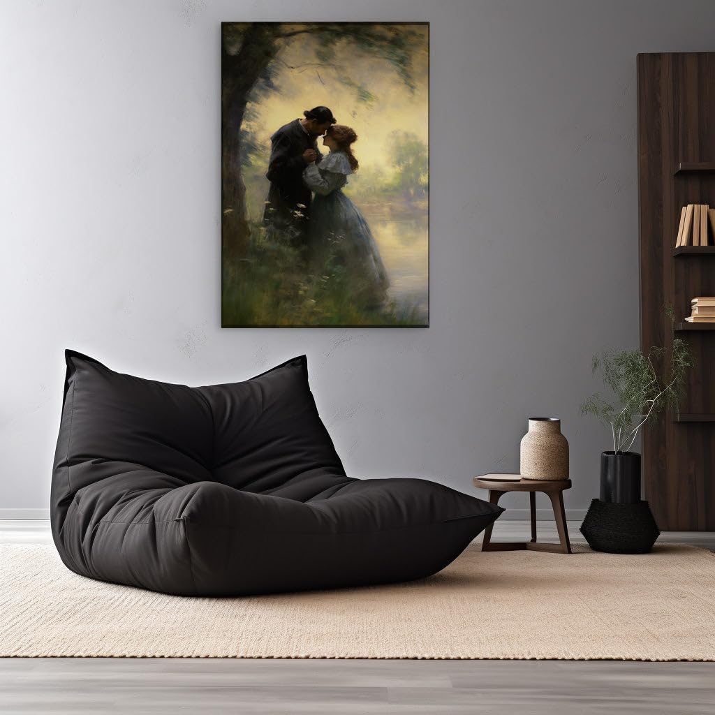 Canvas for Living Room. Whispers of Romance by The Riverside in Timeless Attire, 27 x 18 inch Canvas Wall Art - Modern Home Decor