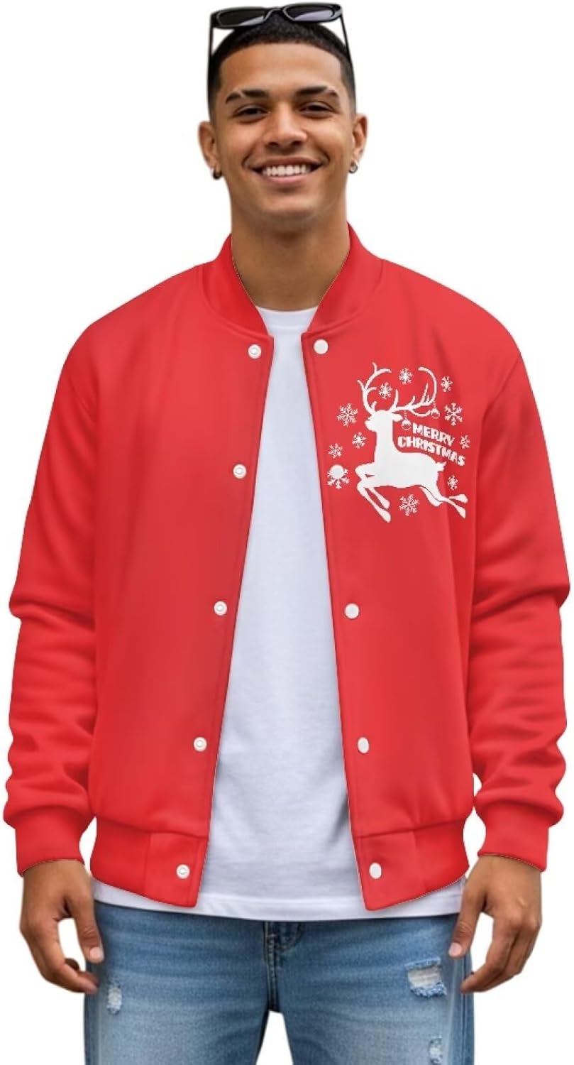 Men's Lightweight Bomber Jackets Casual Winter Fall Windbreaker Jacket Fashion Button Up Coat