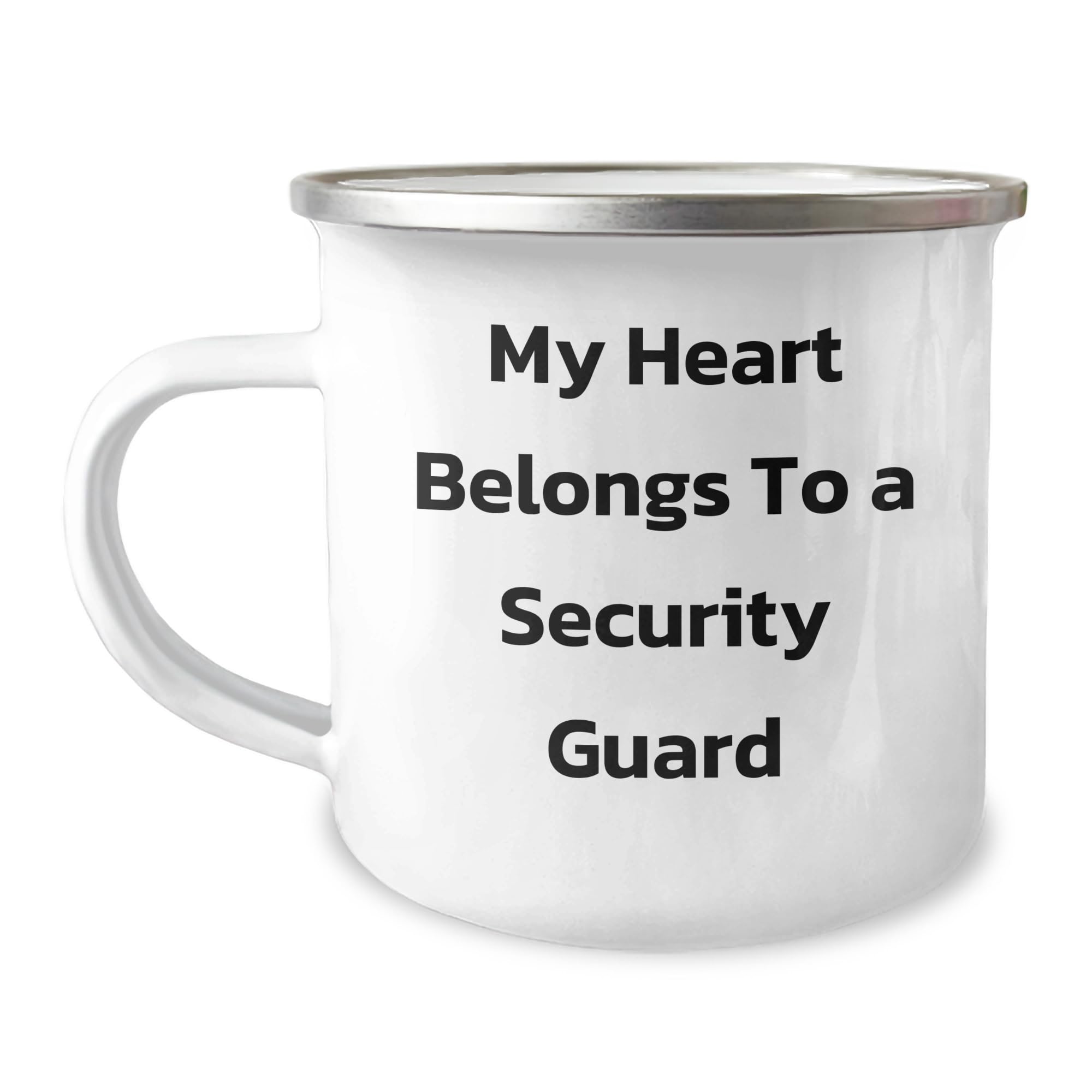 Security Guard Camping Mug My Heart Belongs To A Security Guard Valentine's Unique Gift from Men to Security Guard