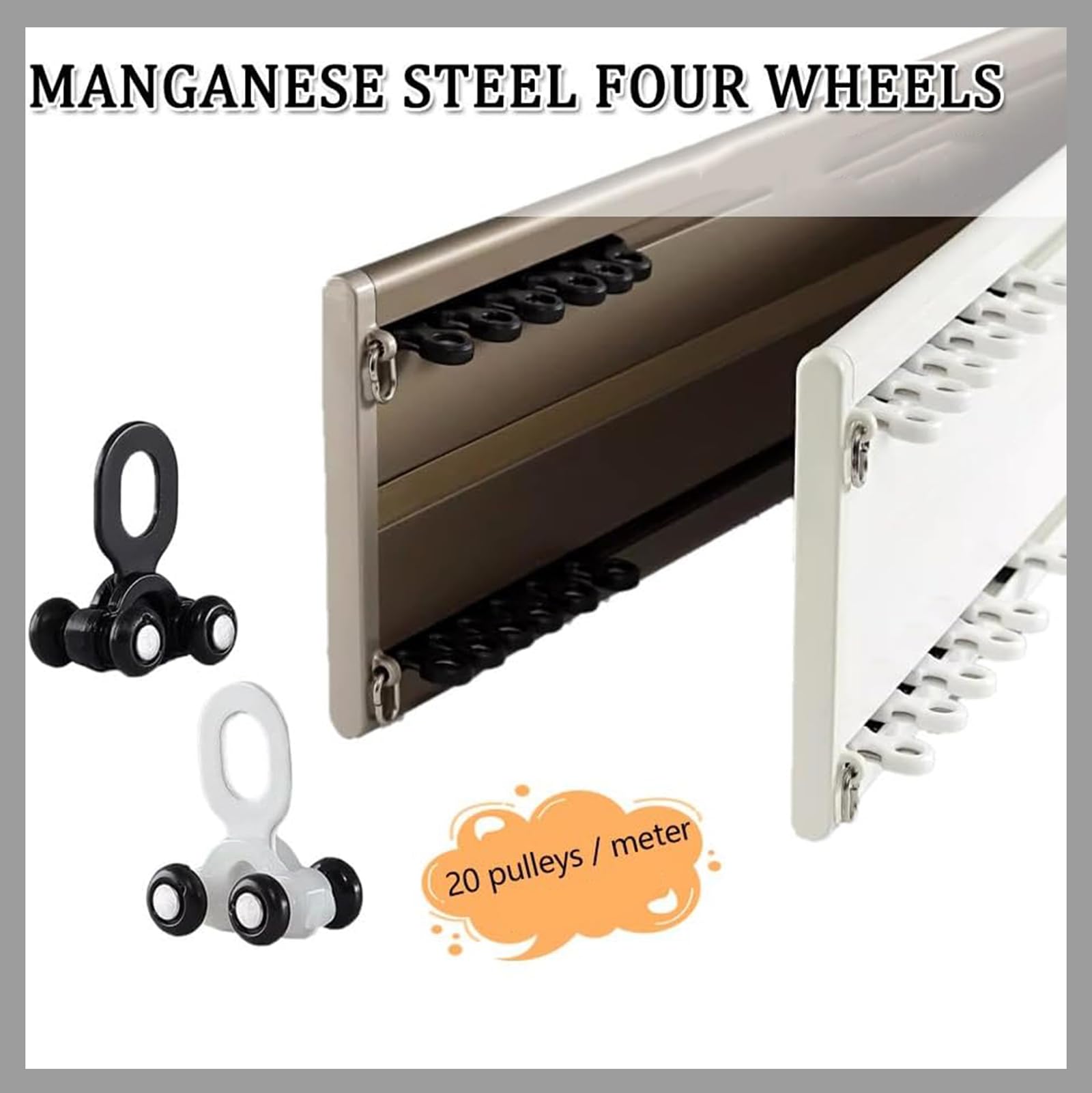Générique Système de Tringle à Rideaux, Tringle de Plafond Double rangée Ultra-résistante, Rails en Aluminium Ultra-Fins pour séparation de pièces au Bureau et à la maiso