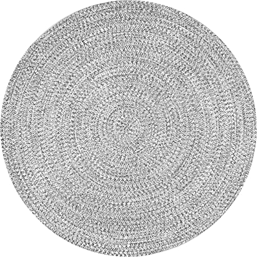 Image of Cotton Rounds Carpet for Living Room, Bedroom, Home Decor - Soft & Durable Floor Rug, Washable & Lightweight 6x6 feet, Color Light Grey
