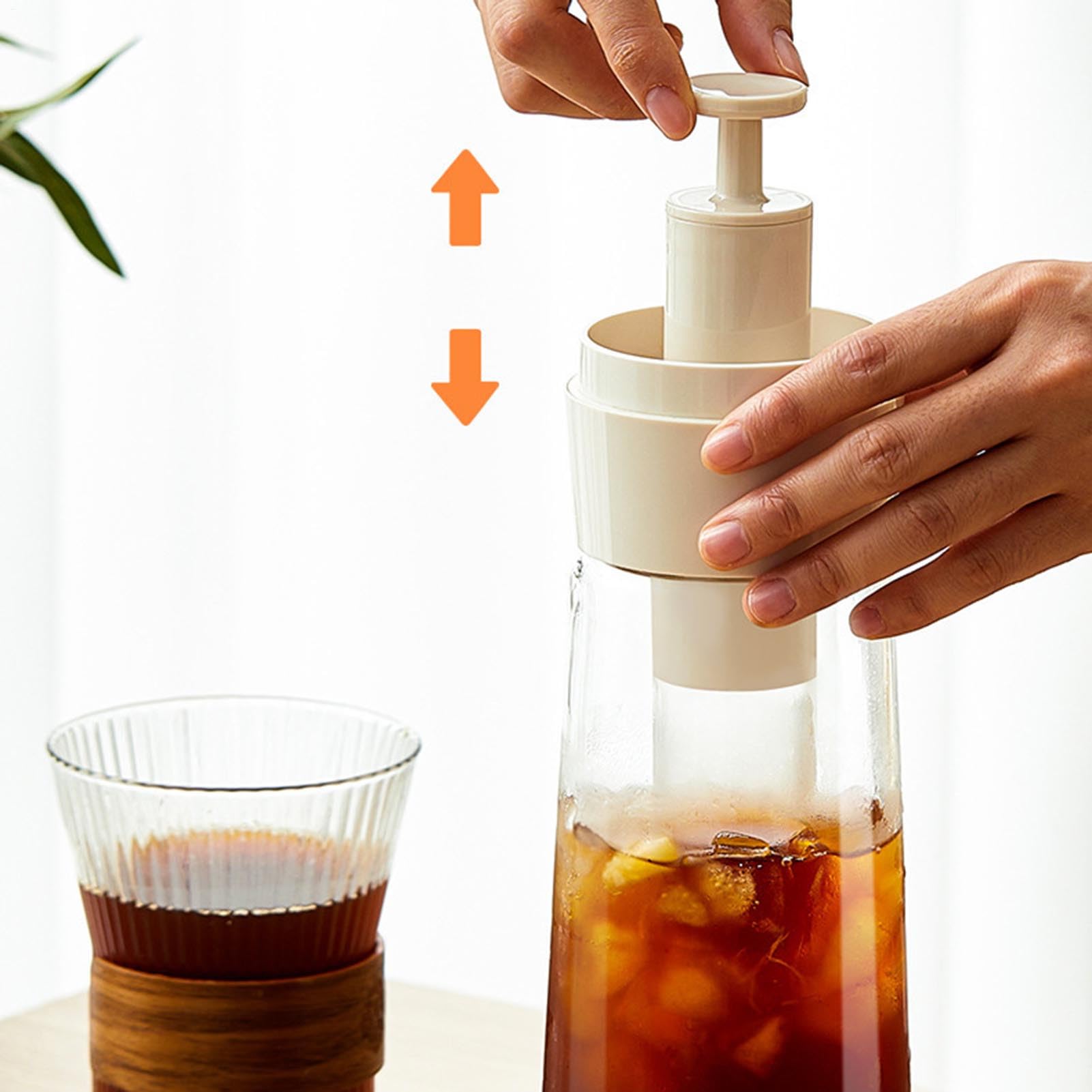 Jarra Para Café Cold Brew | Jarra Infusora De Té Helado Tipo Prensa | Máquina Multiusos Para Bebidas Con Ancha Para Picnics Cafeterías Y Excursiones De Camping