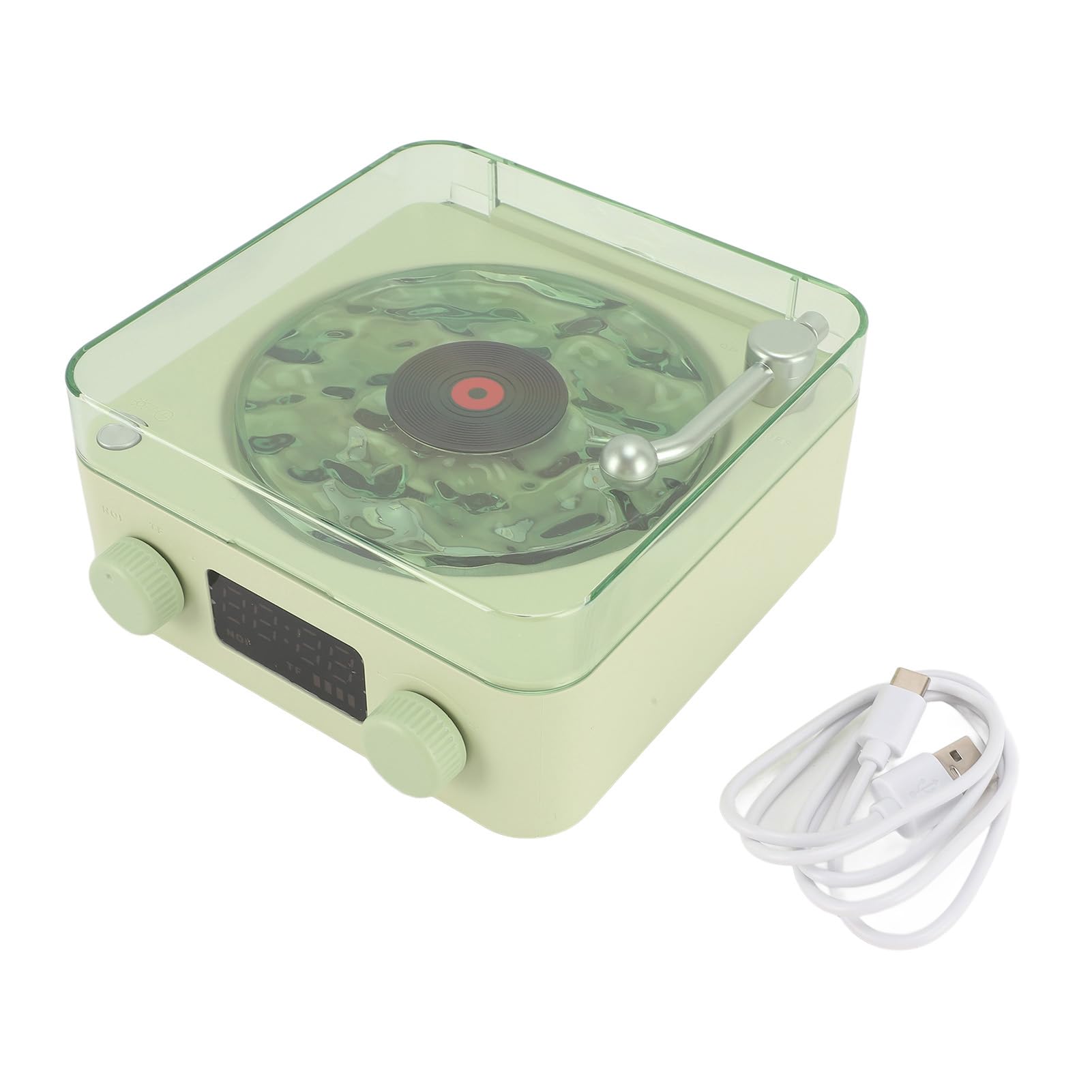 Odtwarzacz Waves, Głośnik Bezprzewodowy z Podświetleniem Nocnym i Wyświetlaczem Czasu, Dźwięk Stereo w Stylu Mini Magnetofonu do Sypialni, Biura, Imprezy, Idealny dla Dziewczynek