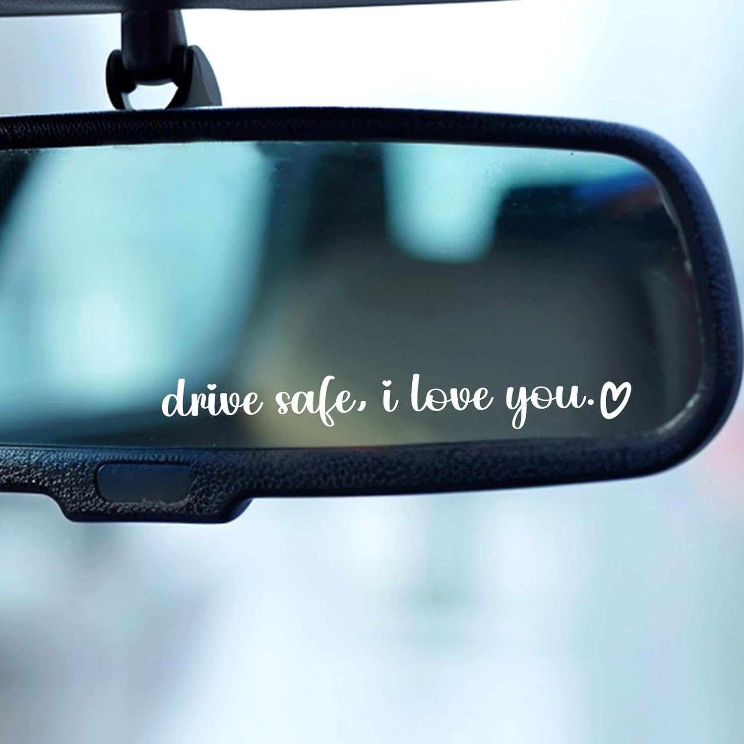 Aolamegs 5 Pack Drive Safe, I Love You Stickers, White I Love You Drive Safe Mirror Sticker for Car Window Rearview Mirror, Funny Vinyl Car Decal Drive Safe Car Accessories