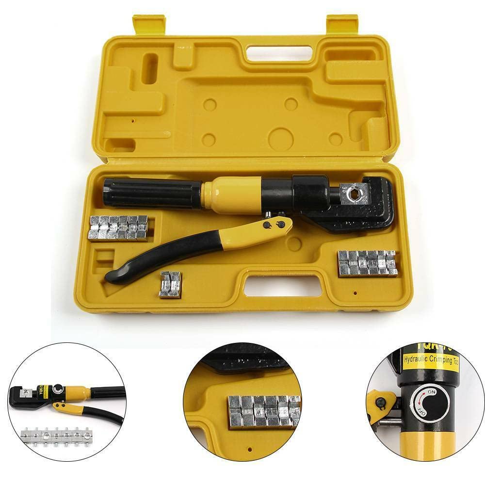 ColdShine 8 Tons 7 Dies Hydraulic Crimping Tool Hand Operated Crimpers