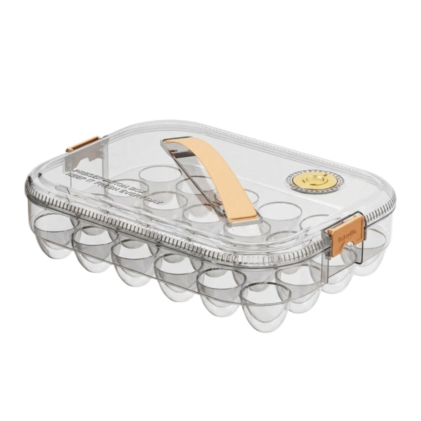 WEIJTLBOD Transparent Egg Storage Box 24 Grids Food-grade Refrigerator Container With Lid Space Saving Fresh-Keeping Case(Clear)