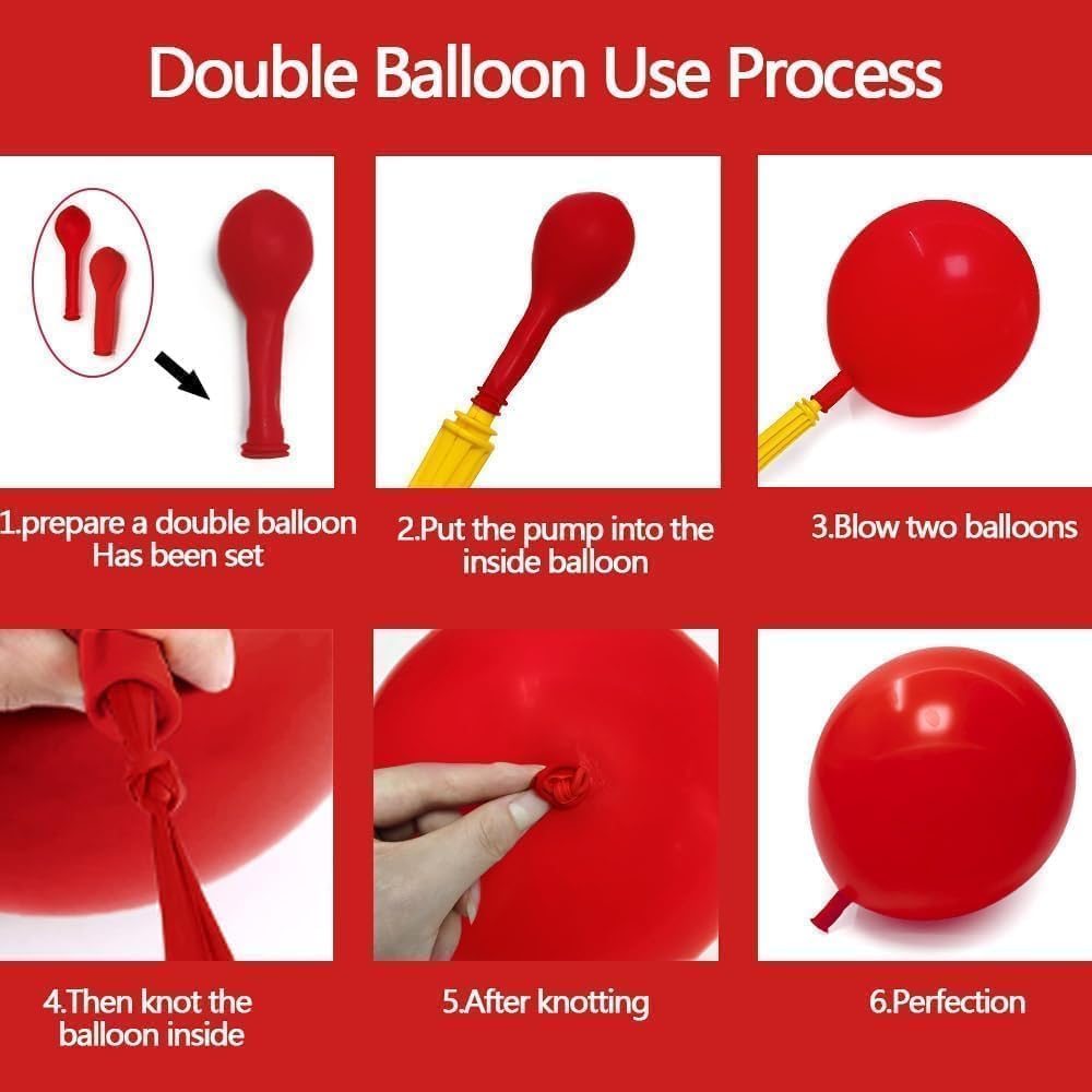 Captank Red White Balloons Double Stuffed Dark Red Different Sizes Balloon Garland Arch Kit For Anniversary Wedding Proposal Bridal Shower Graduation Birthday Party Decoration