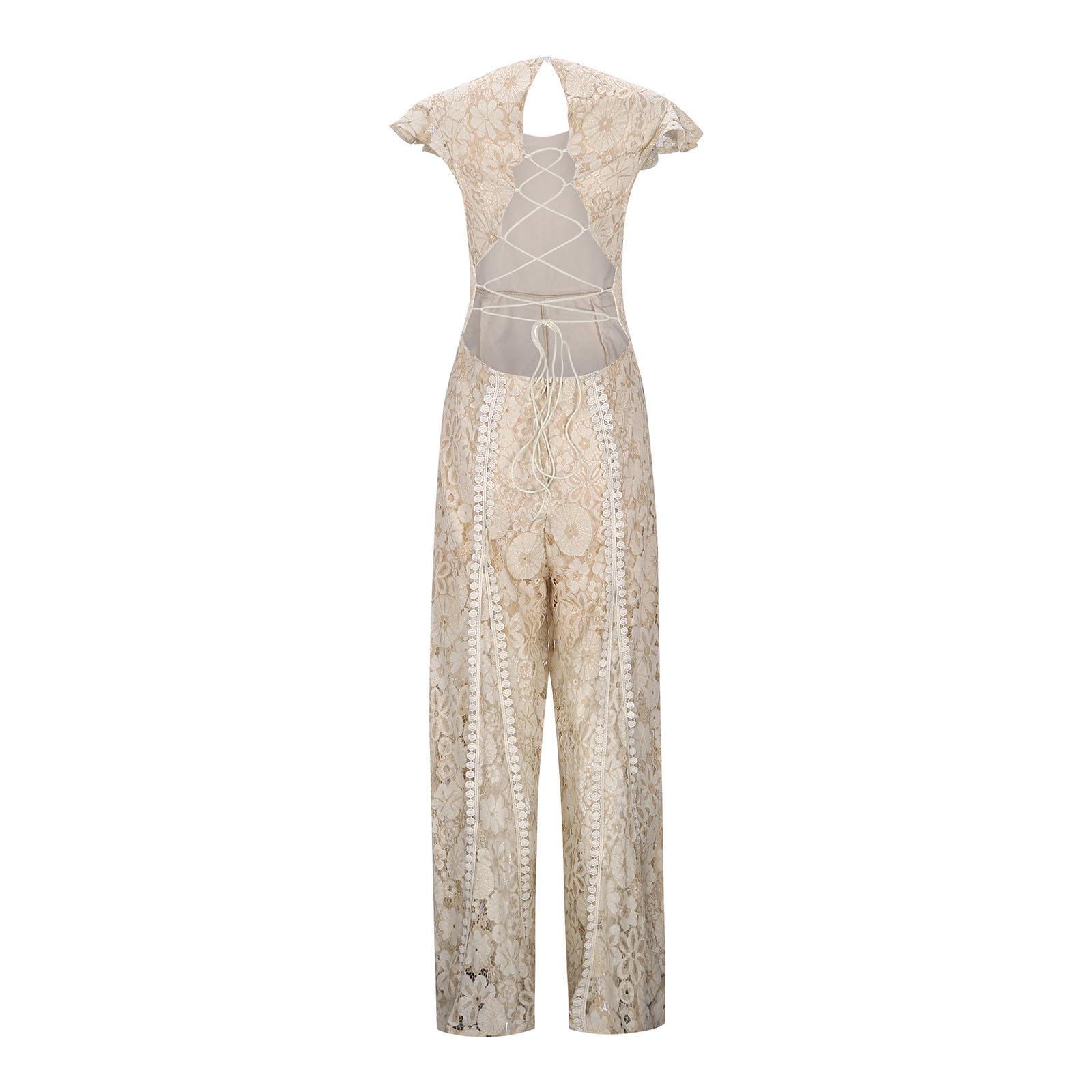 Damen Jumpsuit Sommer, Overall Jumpsuits für Damen Lang, Einfarbiges Ärmellos Romper Playsuit Kostüm, Einteiler Outfit Frauen Komplett, Overall Damen Festlich Sexy Retro Jumpsuit Hochzeitsgast Damen