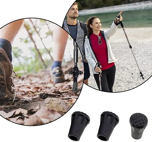 Miniatura 5 de 6 puntas de bastón de goma, puntas de bastón de repuesto, puntas de bastón para caminar resistentes, extremos de punta de goma para personas