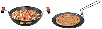 Hawkins - L18 Futura Hard Anodised Round Bottom Deep-Fry Pan(22Cm/1.5 litres) Futura Hard Anodised Tawa, 22Cm, Black