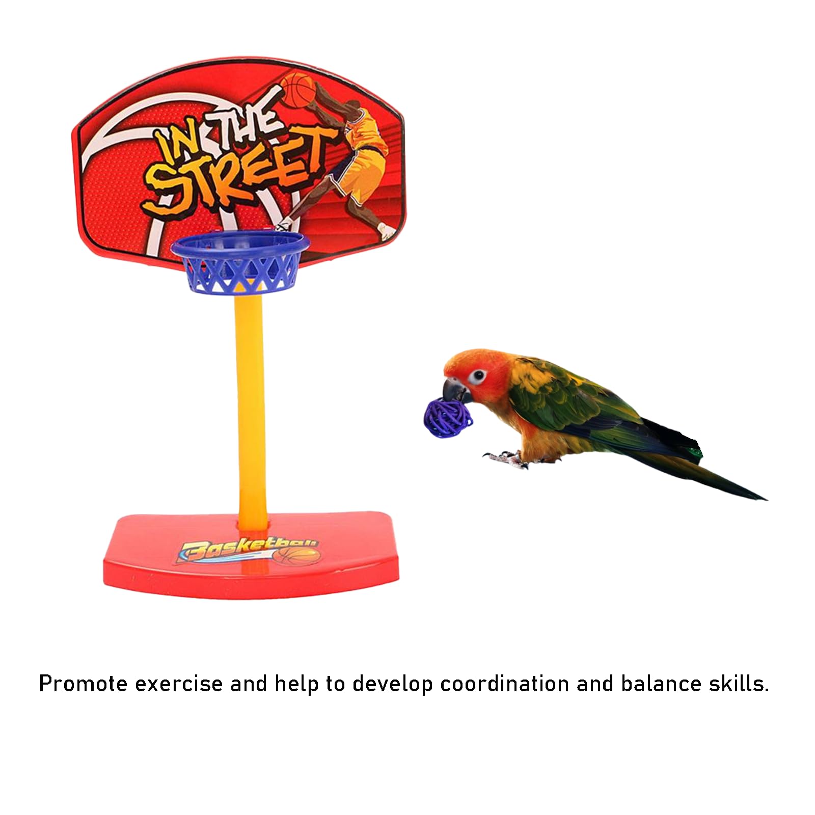 JW Pet Birdie Basketball Spielzeug - Interaktives Vogelspielzeug Mit Spiegel