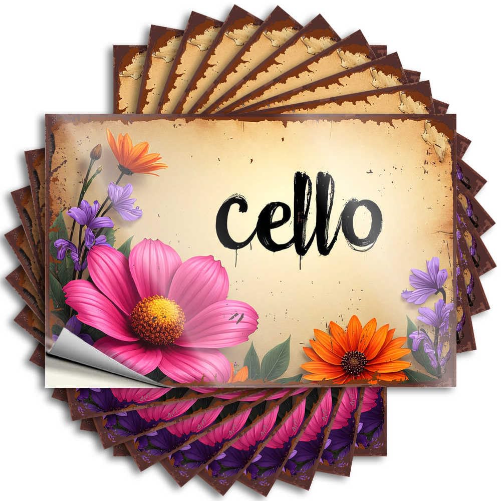 Tattoo Gifts Easy Apply | Floral Harmony: A Cello's Melody in Bloom Funky Cover Peel and Stick(8X12CM)