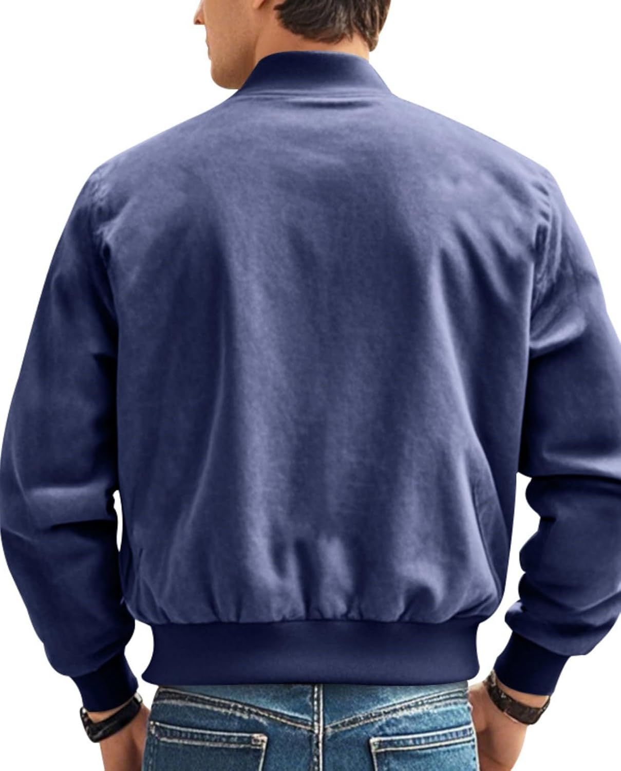 LIZALIG Men's Casual Solid Color Jacket Autumn Winter Cardigan Zipper Loose Warm Jackets for Vacation and Daily Life - Image 3