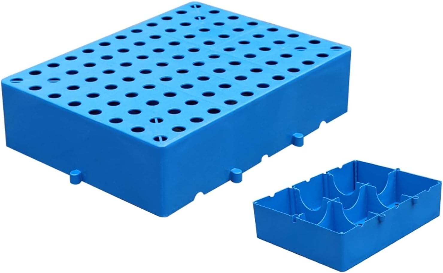 Interlocking Pallets, Plastic Pallets, Thickened HDPE Material, Reinforced Bottom and Snap Fit ​​Assembly(Black,50x40x10cm/20x16x4in)
