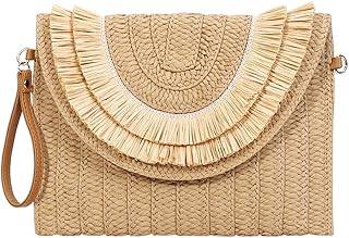 Women’s Straw Crossbody Bag – Summer Beach Envelope Purse