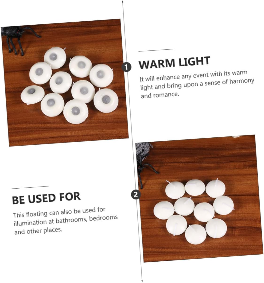 100Pcs Floating Candles for Weddings and Parties Spherical Decorative Paraffin Candles for Home Illumination Create Cozy Atmosphere Vases Pools