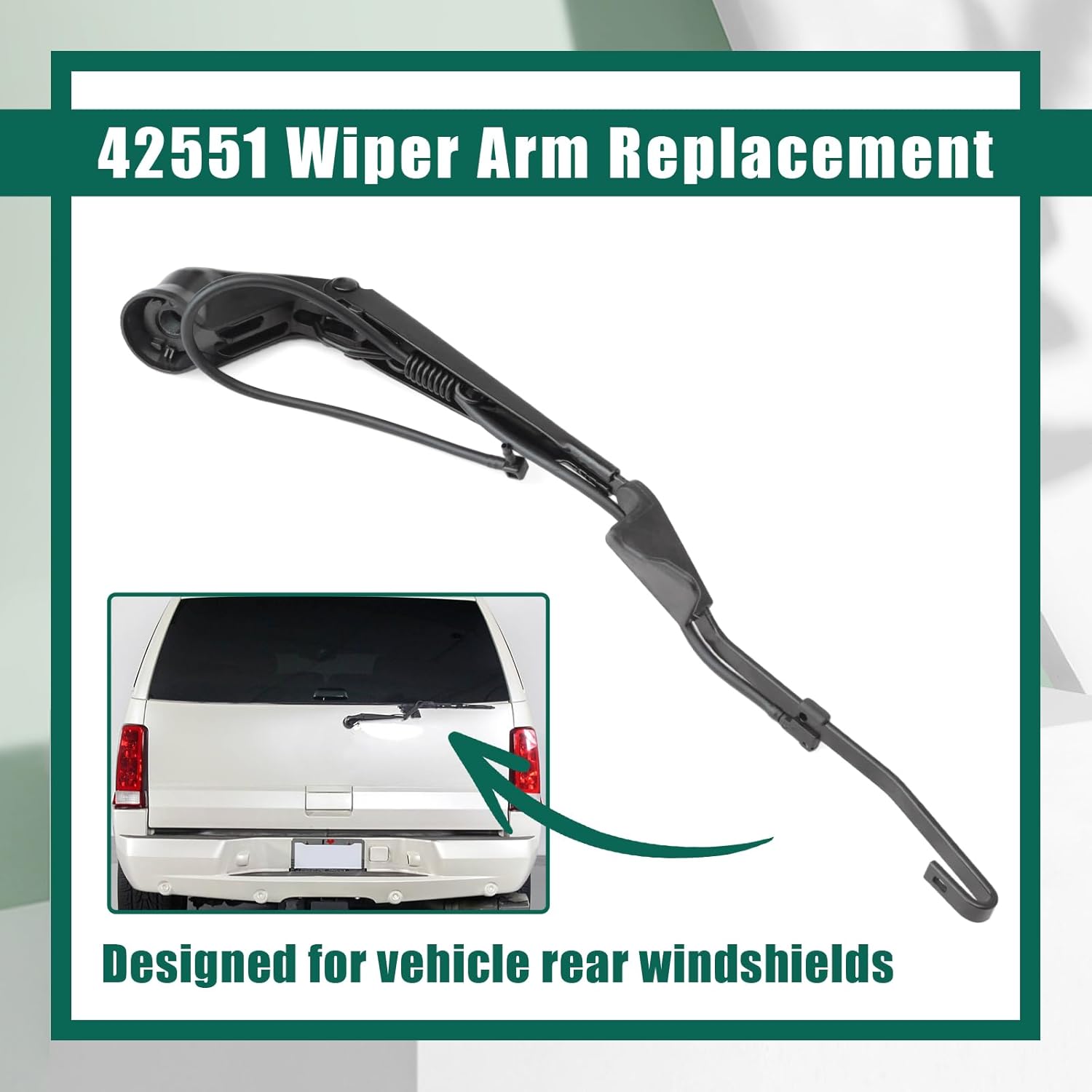 YUXIVCNE 42551 Windshield Rear Wiper Arm Replacement for Chevrolet Suburban 1500 2500 for Tahoe 2001-2006 for Cadillac Escalade ESV EXT 2002-2006 for GMC Yukon XL 1500 2500 2001-2006, Replace 15711688
