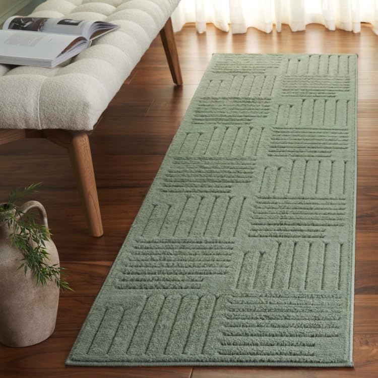 Tapis vert 66x122 cm Selena SAFAVIEH pour salon et chambre