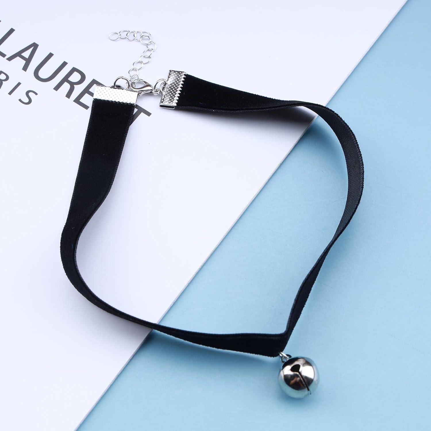 Vintage Satin Choker Necklace Gold Ball Pendant Necklace Short Velvet Necklace Punk Black Wide Leather Necklace Chain for Women and Girls - Image 3